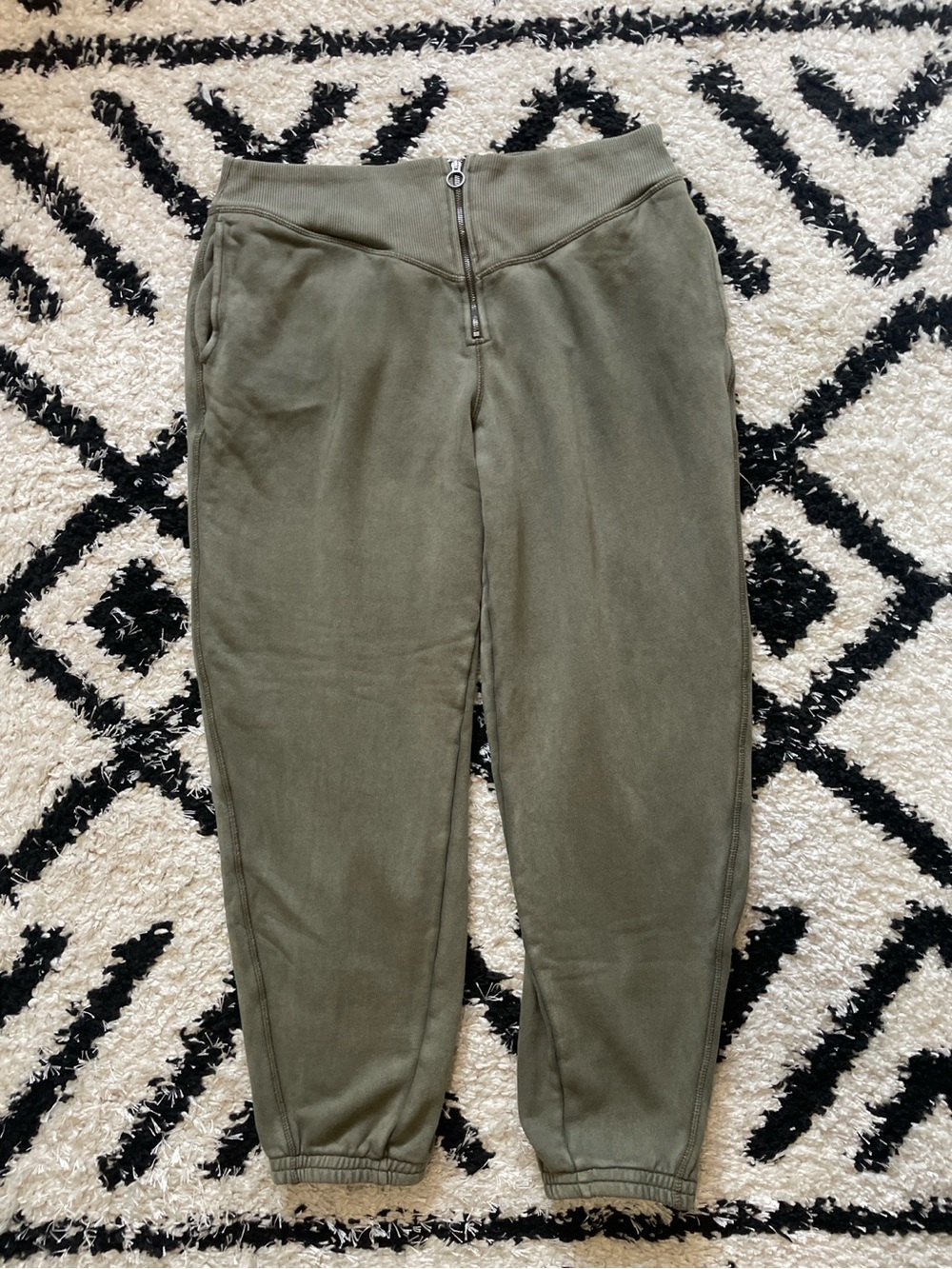 Aerie Olive Green Jogger Zipper Sweatpants | Women’s XL - Picture 3 of 6